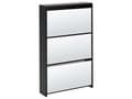Miniatyrbillede 1 af 9: Skoskab sort MDF panel glas 63 x 103 x 17 spejl 3 rum gang moderne stil