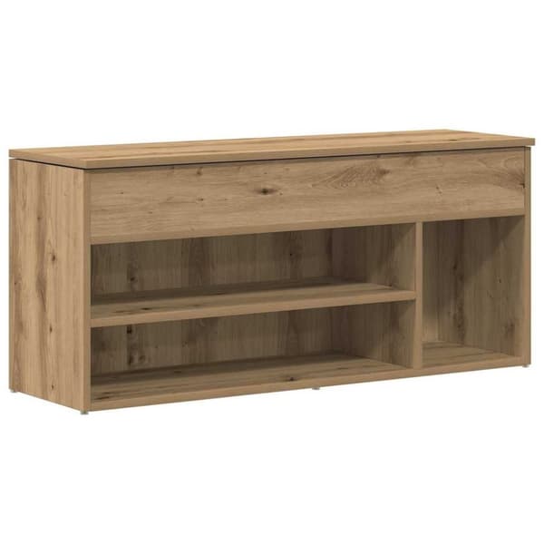 vidaXL Skobenk artisan eik 102x30,5x45 cm konstruert tre