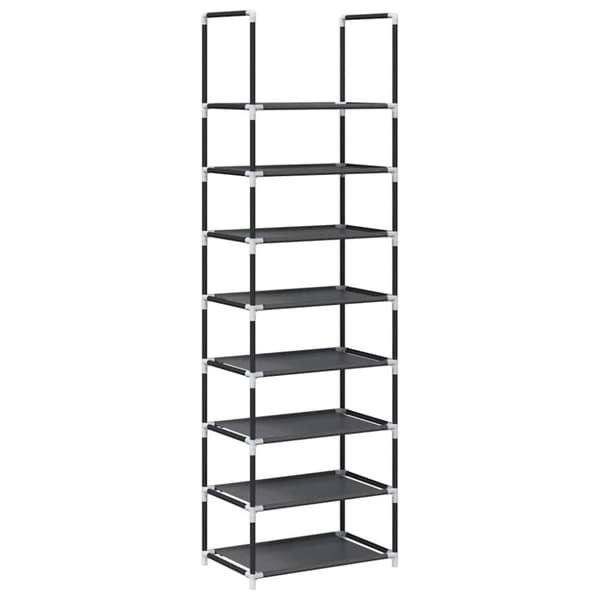 vidaXL Skostativ 8-lags svart 44x28x145 cm ikke-vevd stoff