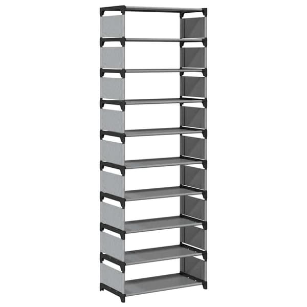 vidaXL Skostativ 10-lags grå 54x28x158 cm ikke-vevd stoff