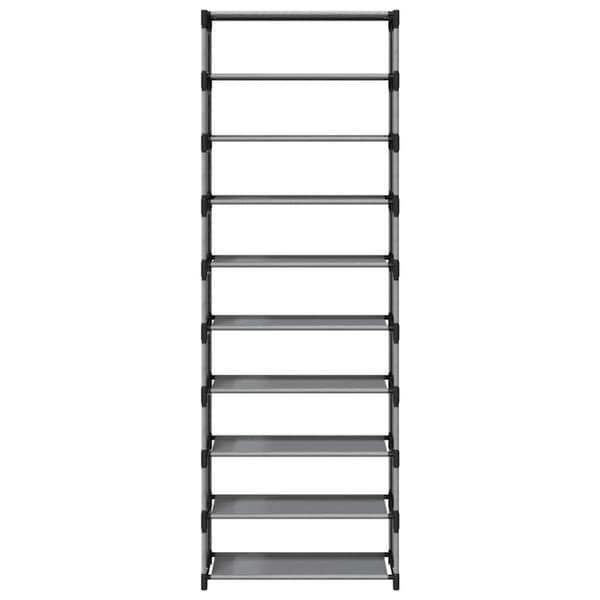 vidaXL Skostativ 10-lags grå 54x28x158 cm ikke-vevd stoff
