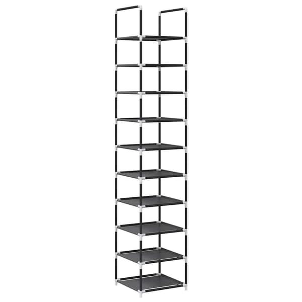 vidaXL Skostativ 10-lags svart 33x33x174 cm ikke-vevd stoff
