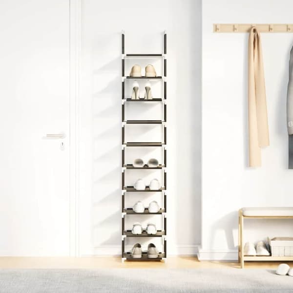 vidaXL Skostativ 10-lags svart 33x33x174 cm ikke-vevd stoff