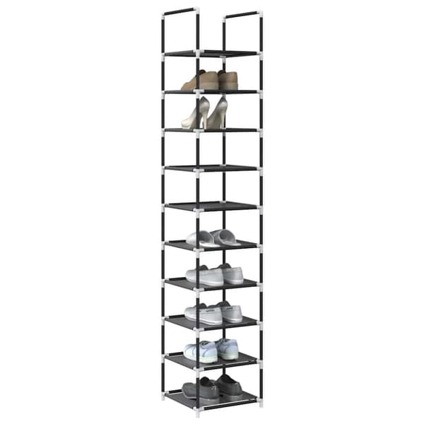 vidaXL Skostativ 10-lags svart 33x33x174 cm ikke-vevd stoff