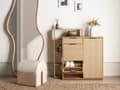 Miniatyrbillede 4 af 11: Skoopbevaringsskab Lyst træ 3 rum Skuffe Åbne hylder Opbevaringsrum Moderne Design Gang