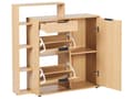 Miniatyrbillede 5 af 11: Skoopbevaringsskab Lyst træ 3 rum Skuffe Åbne hylder Opbevaringsrum Moderne Design Gang