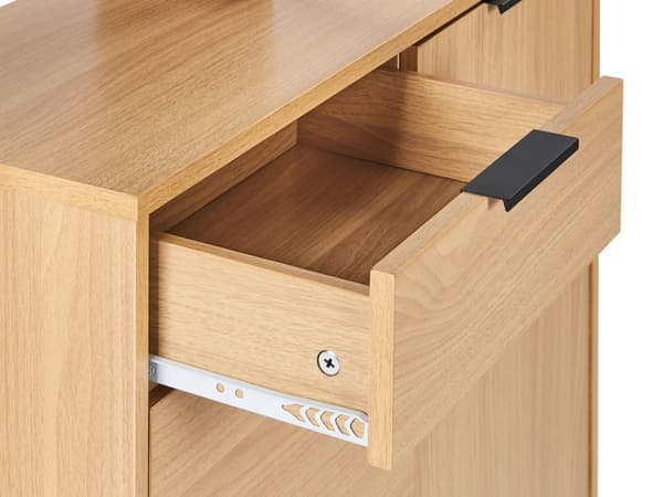 Skoopbevaringsskab Lyst træ 3 rum Skuffe Åbne hylder Opbevaringsrum Moderne Design Gang