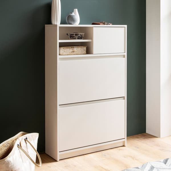 Rootz Modern Shoe Cabinet - Skoförvaring - Skoorganisator - 3 dörrar & gott om förvaring - 71cm x 110cm x 24cm
