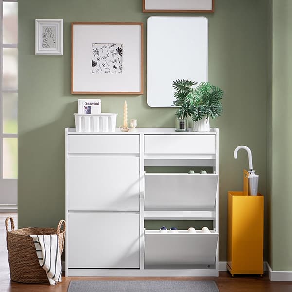 Rootz skoopbevaringsenhed - Skoopbevaring - Entreskab - Pladsbesparende design - MDF-materiale - 98x95x19cm