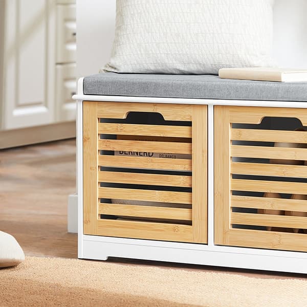 Rootz skoställ med sittdyna - Skoorganisator - Förvaringsskåp - MDF, PB - Utrymmesbesparande - 71cm x 43cm x 35cm
