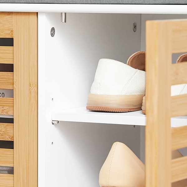 Rootz skoställ med sittdyna - Skoorganisator - Förvaringsskåp - MDF, PB - Utrymmesbesparande - 71cm x 43cm x 35cm