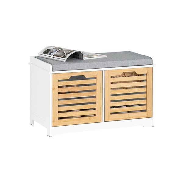 Rootz skoställ med sittdyna - Skoorganisator - Förvaringsskåp - MDF, PB - Utrymmesbesparande - 71cm x 43cm x 35cm