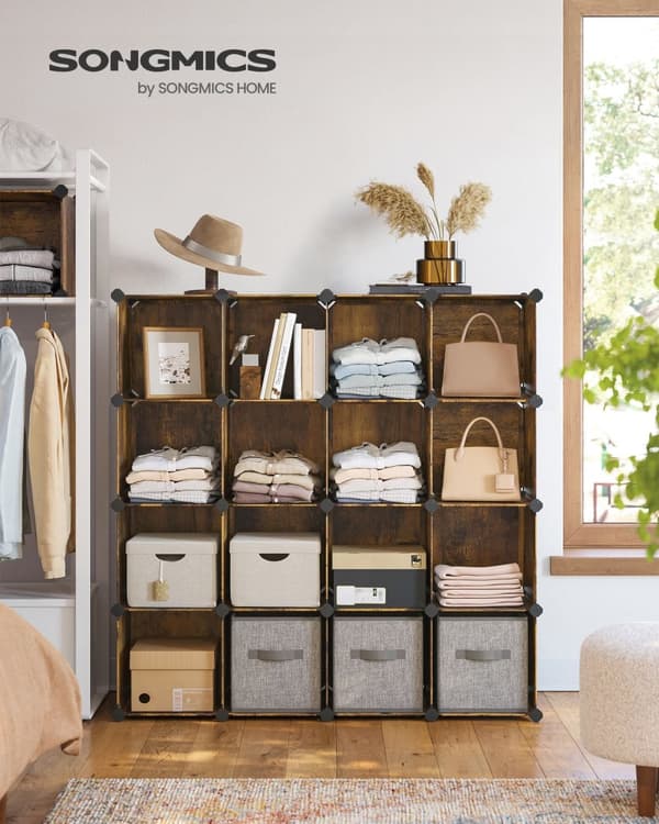 Stackable sko rack - til soveværelse - vintage brun