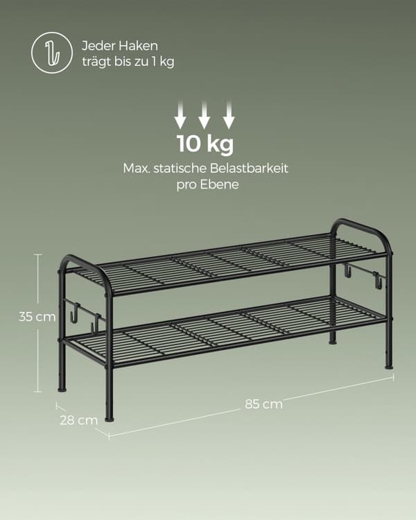 Kenkäteline - 2 grilliä - 10 paria kenkiä