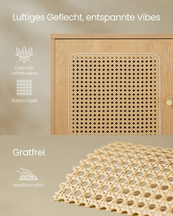 Skoskab 3 niveauer boho stil eg beige