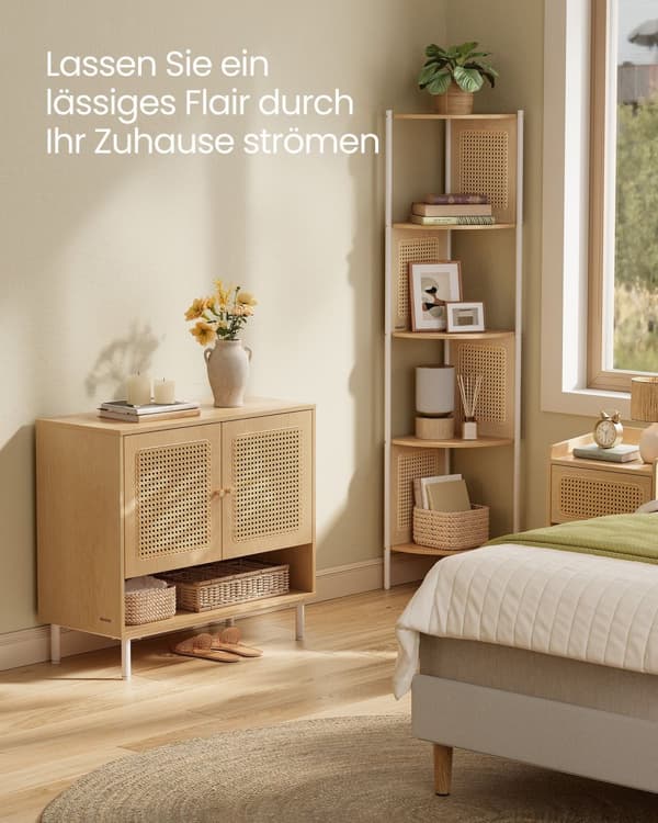 Skoskab 3 niveauer boho stil eg beige