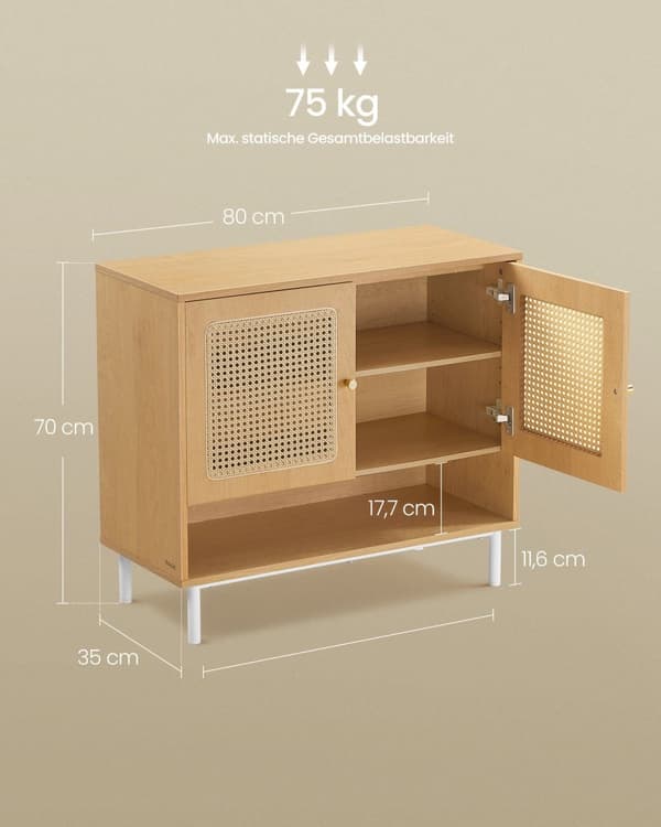 Skoskab 3 niveauer boho stil eg beige