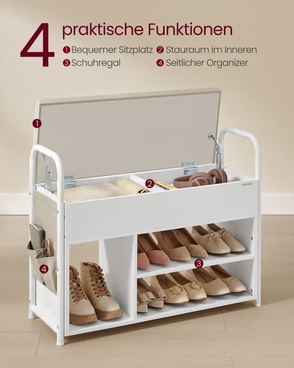Kenkäpenkki istuma- ja säilytystilassa cappuccino beige