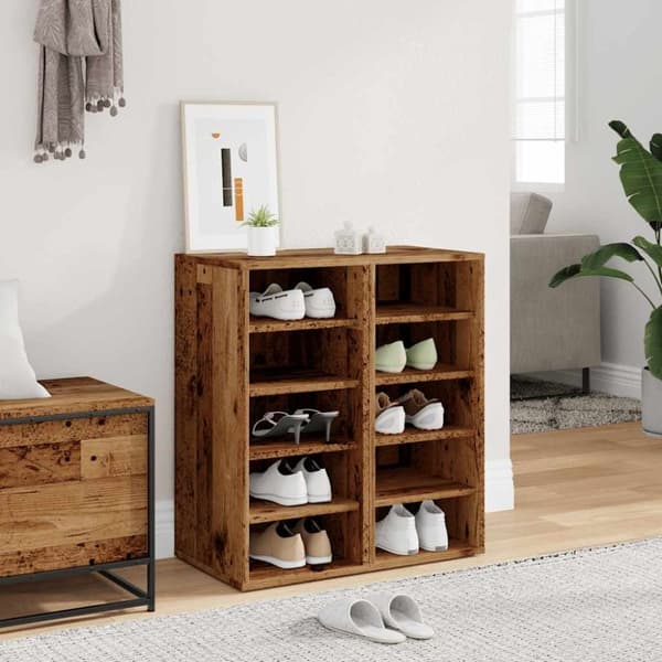 vidaXL Skoskap 2 stk gammelt tre 32x35x70 cm konstruert tre