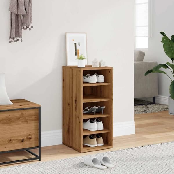vidaXL Skoskap artisan eik 32x35x70 cm konstruert tre