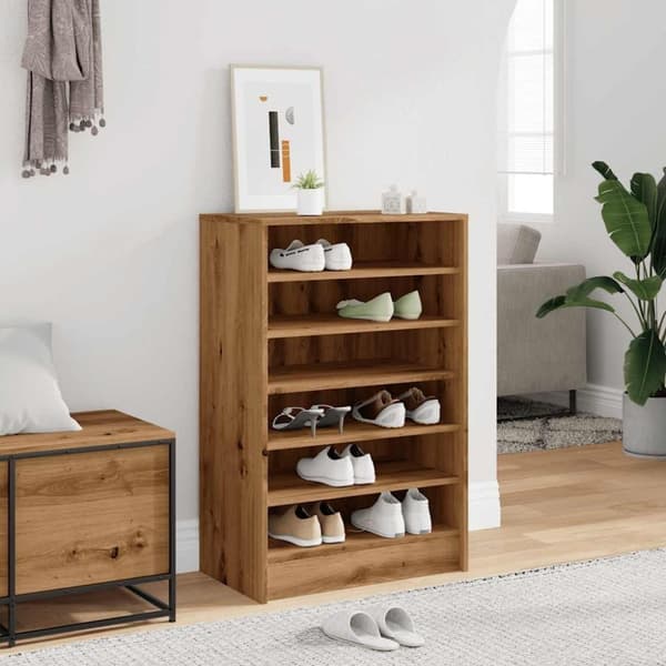 vidaXL Kenkäkaappi artesaani tammi 60x35x92 cm tekninen puu