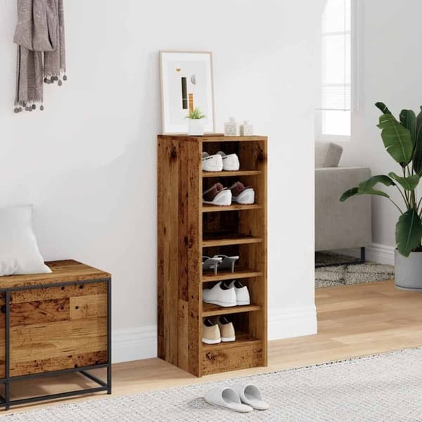 vidaXL Skoskap gammelt tre 32x35x92 cm konstruert tre