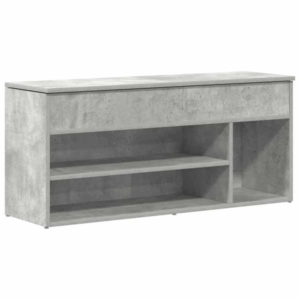 vidaXL Kenkäpenkki betoninharmaa 102x30,5x45 cm tekninen puu