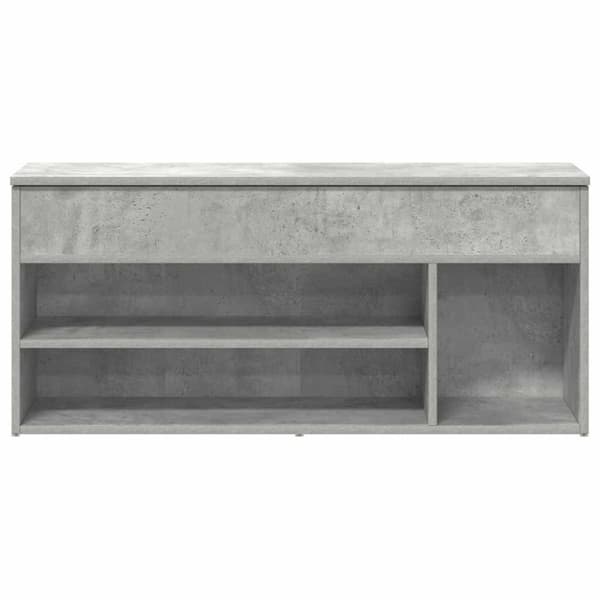 vidaXL Kenkäpenkki betoninharmaa 102x30,5x45 cm tekninen puu