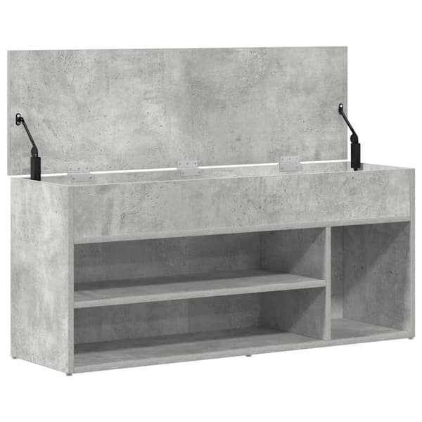 vidaXL Kenkäpenkki betoninharmaa 102x30,5x45 cm tekninen puu