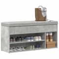 Pikkukuva 2 / 11: vidaXL Kenkäpenkki betoninharmaa 102x30,5x45 cm tekninen puu
