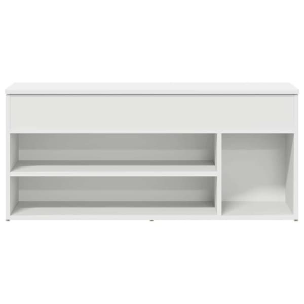 vidaXL skobænk 102x30,5x45 cm konstrueret træ hvid
