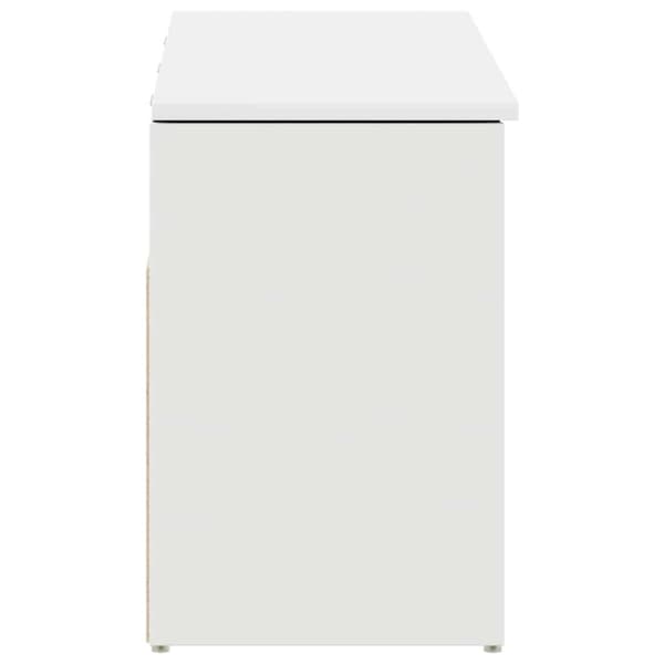 vidaXL skobænk 102x30,5x45 cm konstrueret træ hvid