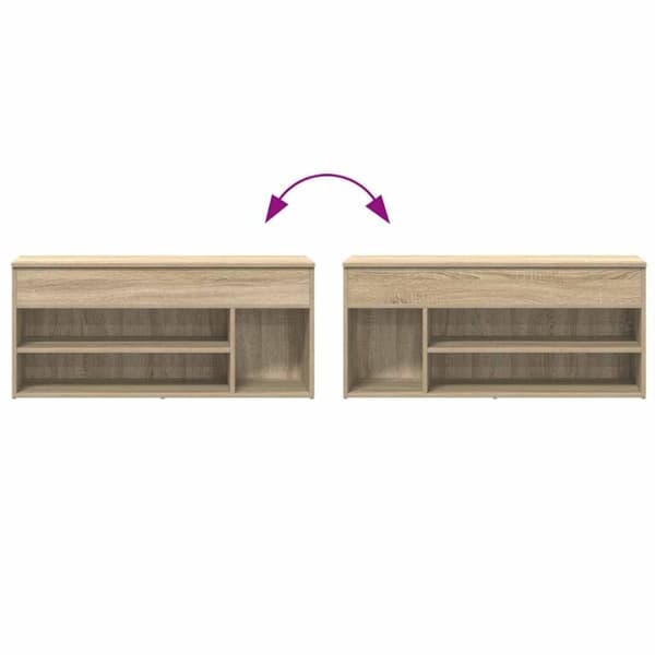 vidaXL skobænk 102x30,5x45 cm konstrueret træ sonoma-eg