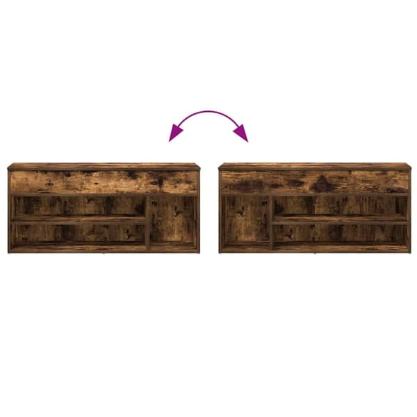 vidaXL skobænk 102x30,5x45 cm konstrueret træ røget egetræsfarve