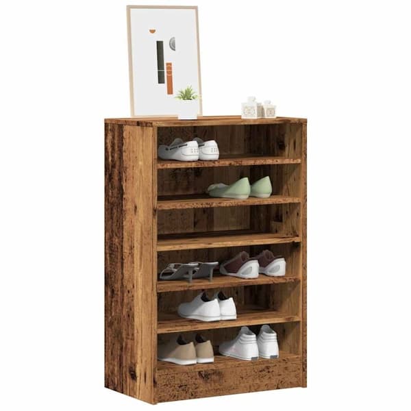 vidaXL skoskab 60x35x92 cm konstrueret træ antikt eg