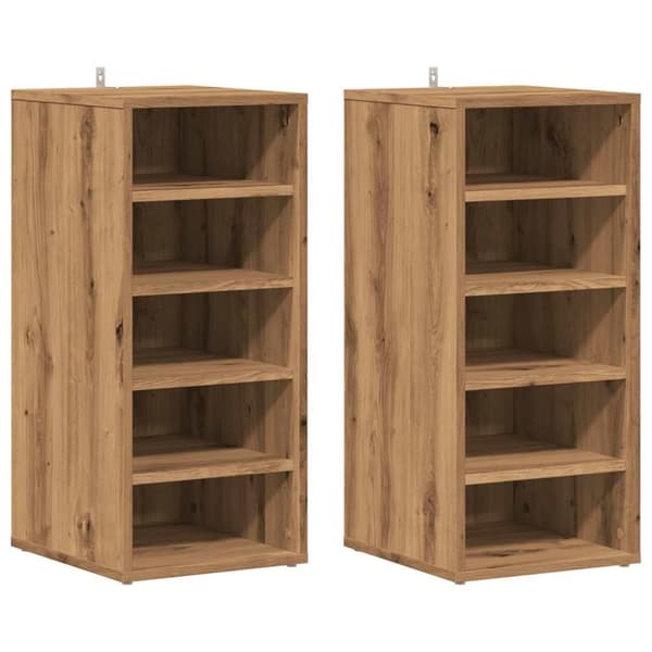vidaXL skoskabe 2 stk. 32x35x70 cm konstrueret træ kunsteg