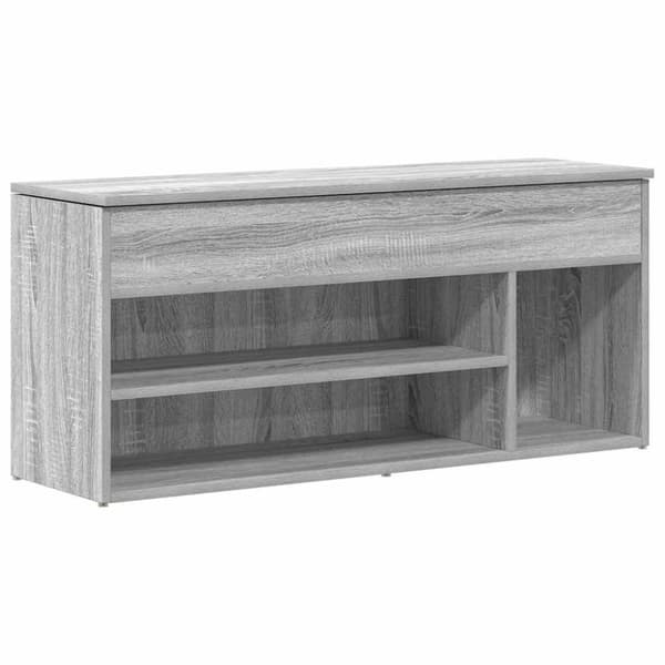 vidaXL skobænk 102x30,5x45 cm konstrueret træ grå sonoma-eg