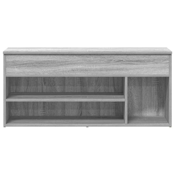 vidaXL skobænk 102x30,5x45 cm konstrueret træ grå sonoma-eg