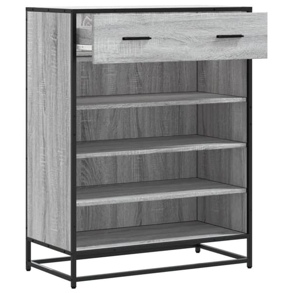 vidaXL Kenkäkaappi harmaa Sonoma 75x38x97,5 cm tekninen puu