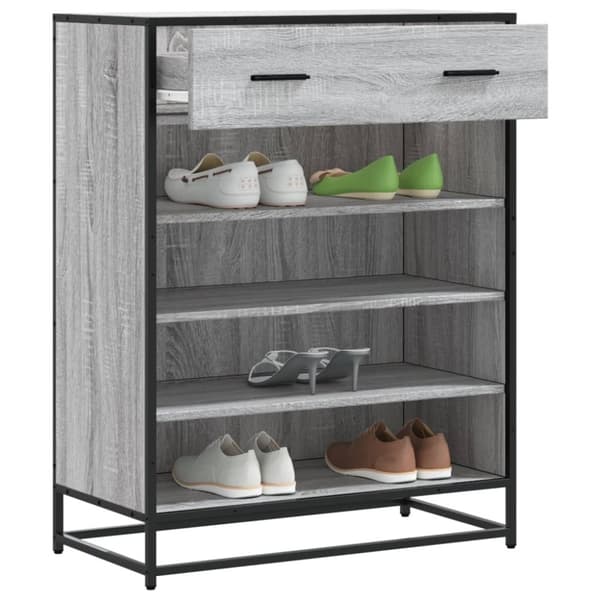 vidaXL Kenkäkaappi harmaa Sonoma 75x38x97,5 cm tekninen puu