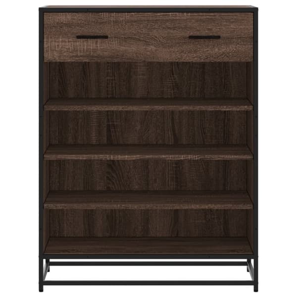 vidaXL Skoskåp brun ek 75x38x97,5 cm konstruerat trä och metall