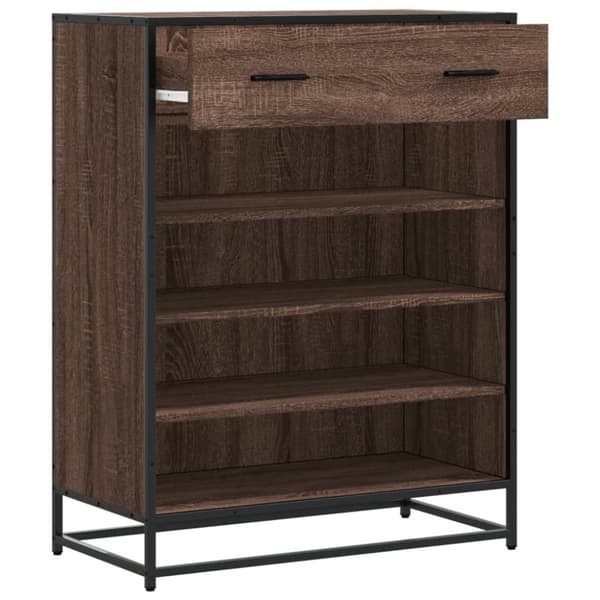 vidaXL Skoskåp brun ek 75x38x97,5 cm konstruerat trä och metall