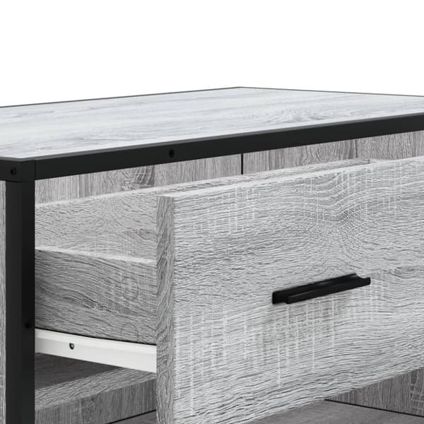 vidaXL Skoskåp grå sonoma 75x38x97,5 cm konstruerat trä och metall