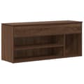 Miniatyrbillede 3 af 11: vidaXL skobænk 102x30,5x45 cm konstrueret træ brun egetræsfarve