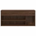 Miniatyrbillede 5 af 11: vidaXL skobænk 102x30,5x45 cm konstrueret træ brun egetræsfarve