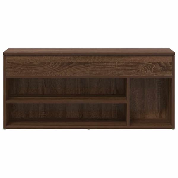 vidaXL skobænk 102x30,5x45 cm konstrueret træ brun egetræsfarve