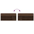 Miniatyrbillede 8 af 11: vidaXL skobænk 102x30,5x45 cm konstrueret træ brun egetræsfarve