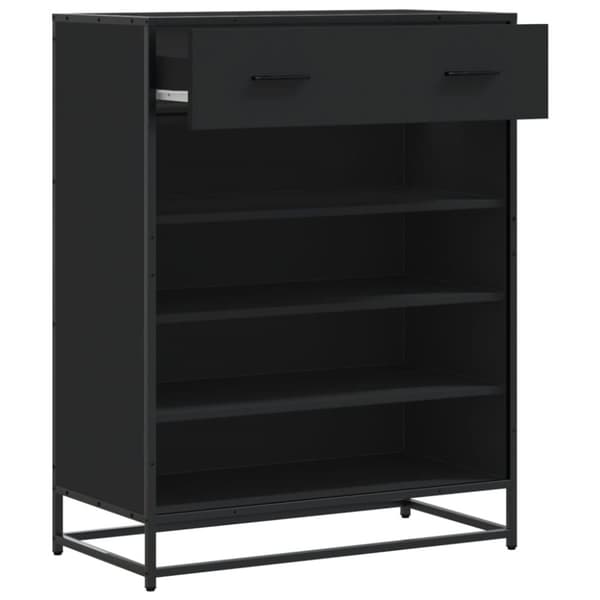 vidaXL skoskab 75x38x97,5 cm konstrueret træ og metal sort