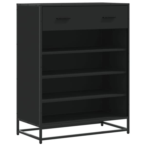 vidaXL skoskab 75x38x97,5 cm konstrueret træ og metal sort