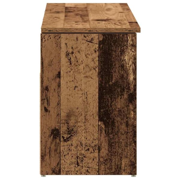 vidaXL skobænk 102x30,5x45 cm konstrueret træ antikt træ